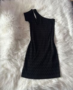 Black One-Shoulder Mini Dress