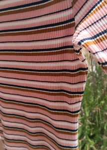 Pink stripes ribbed top (UNUSED)