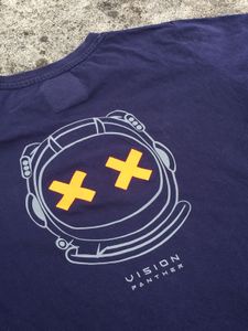 Navy Tee with Orange XX Design And Backprinted
