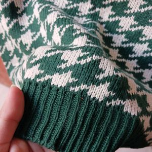 KOREAN Houndstooth Knit Vest