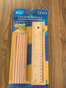 12 Wodden Colour Pencils Set