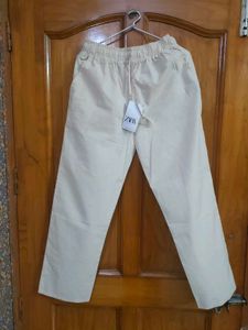 Stylish Off White Cotton Trousers
