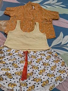 Combo Of Three Imported Fabric Top N Short