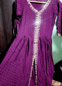 purple casual gown
