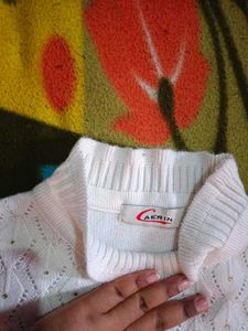 Elegant White Turtleneck Sweater top