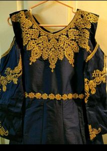 Sale Price New Elegant Blue &amp; Gold Ethnic Gown