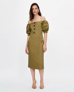 Chic Olive Off-Shoulder Dress