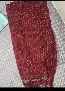 Maroon &amp; Gold  Dot Dupatta