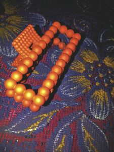 Red Beaded Hair Claw Clip
