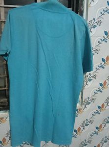 Blue Collared Short Sleeve Shirt