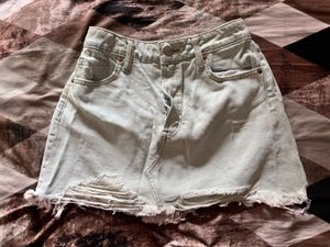 H&M Ripped Denim Skirt