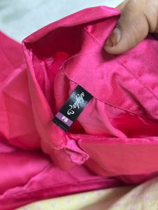 Hot Pink Satin Button-Down