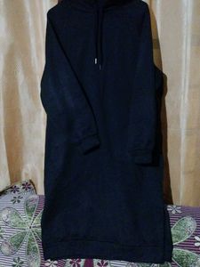 Black Warm Hoodie Dress