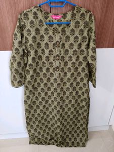 Olive Colour Xl Straight Kurtha