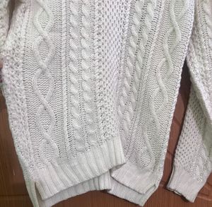 White Long Sweater Top