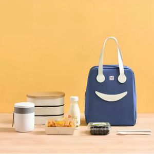 Blue Smiley Face Lunch Bag