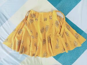 Yellow Ethnic Short Skirt