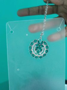 Peacock Green  Neckset Earrings And Mangtikka