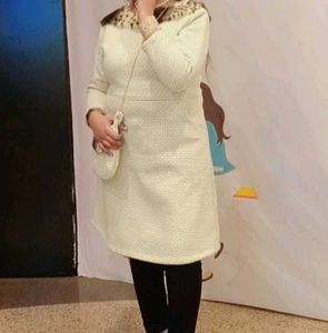 Unique Tweed Dress with Faux Fur