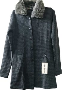 Elegant Gray Coat with Faux Fur_New_For Slim Girls