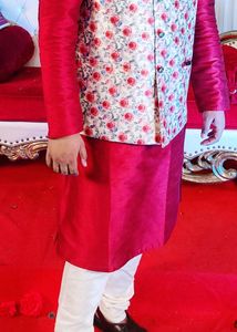 Kurta Pajama Floral Neheru Jacket