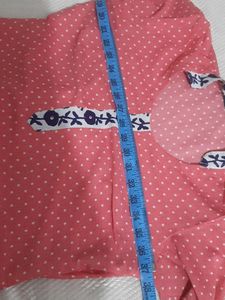 Pink Polka Dot Kurti Set