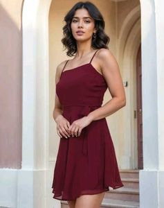 Burgundy Mini Dress