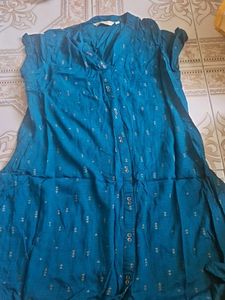 Beautiful Greenish blue color avaasa A-line kurti
