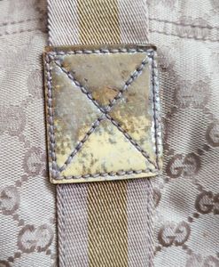 Auth  GUCCI GG Canvas Sherry Line Tote Bag
