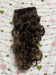 24 Inch Clip In Curly Brown Hair Extension