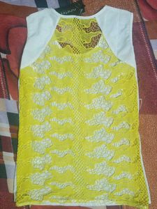 White Tank Top with Lace Details