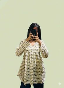 Patterned Long Sleeve Top