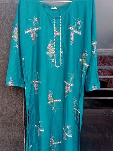 Sea Green Single Printed Kurti... 💙💙