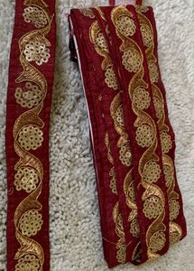 Shop Clearance Sale Maroon Golden 1 Inch Lace 9 Mt
