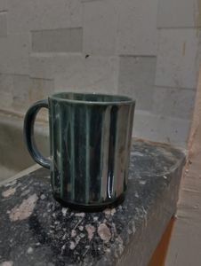 Floral green Large Ceramic Mug