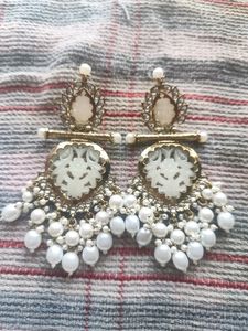 White Cutwork Earrings