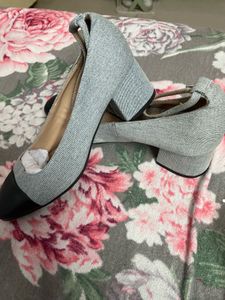 Forever 21 Denim Ankle Strap Heels