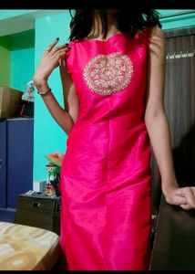 Pink Embroidered Kurta