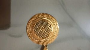 Gold-Tone Textured Pendant - Big Size Locket