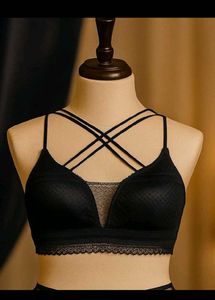 Stylish Black Lace Bralette - Multi-Strap Design