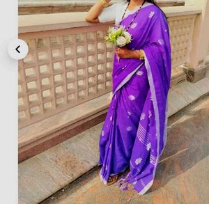 Elegant Purple Cotton Saree with blouse