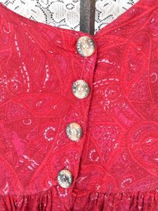 Red Paisley Button-Down Sundress
