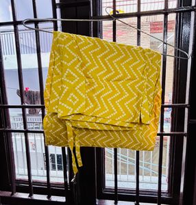 Yellow Printed Kurta With Pants