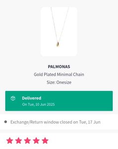 Palmonas Gold Plated Minimal Necklace