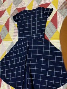 Checkered Fit &amp; Flare Padded Dress