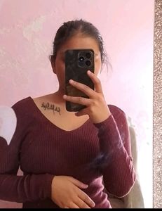 Purple Woolen  Dress
