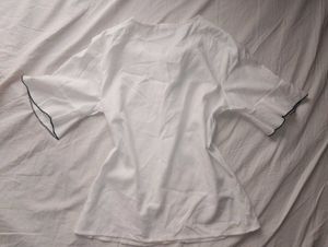 White Blouse with Black Trim