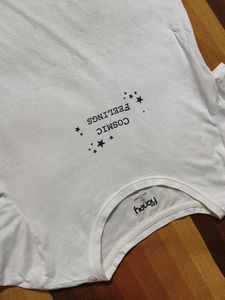 Honey Women Off White Regular Fit Cotton Tshirt