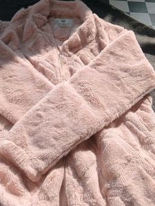 Pink Fuzzy Quilted Zip-Up Jacket
