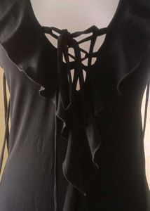 Elegant Black Ruffled Dress